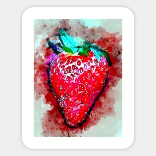 Watercolor Strawberry Sticker